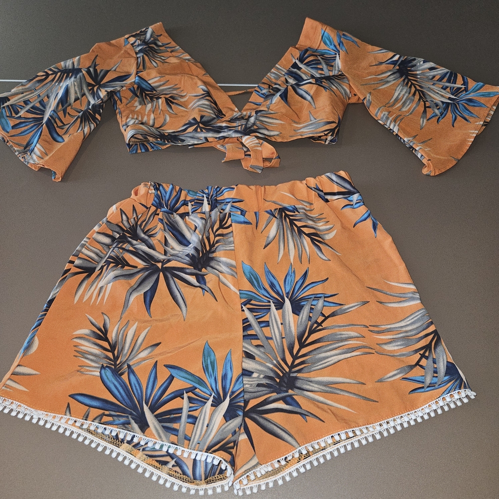 Tropical Orange Two-Piece Set